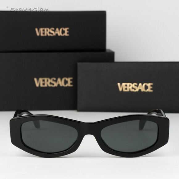 Versace Women Sunglasses Black Dark Grey Rectangle VE4487 GB1/87 NEW AUTHENTIC main image 7